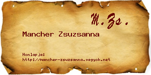 Mancher Zsuzsanna névjegykártya