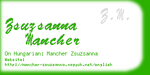 zsuzsanna mancher business card